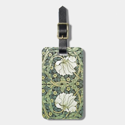 Pimpernel White Poppies William Morris Bagagelabel (Voorkant verticaal)