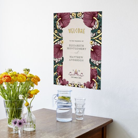 Pimpernel William Morris Bruiloft Welkomstbord Folie Afdrukken (Laag (Keuken))