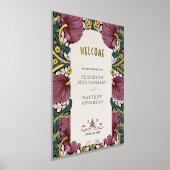 Pimpernel William Morris Bruiloft Welkomstbord Folie Afdrukken (Laagn)