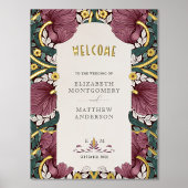 Pimpernel William Morris Bruiloft Welkomstbord Folie Afdrukken (Voorkant)