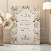 Pimpernel William Morris Bruiloft Welkomstbord Folie Afdrukken