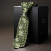 Pimpernel William Morris Dark Green Gold Pattern Stropdas