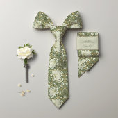 Pimpernel William Morris Green  Pattern Stropdas