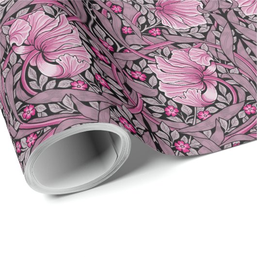 Pimpernel William Morris - Magenta inpakpapier (Rol Hoek)