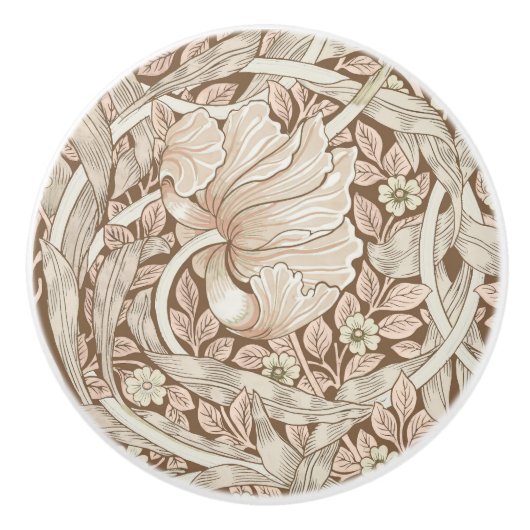 Pimpernel William Morris Pattern Victoriaans Keramische Knop (Voorkant)