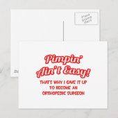 Pimpin is niet gemakkelijk.. Orthopedisch chirurg Briefkaart (Voorkant / Achterkant)