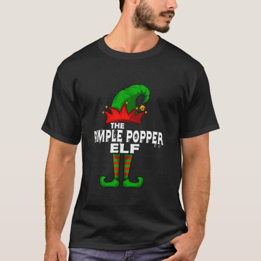 PIMPLE POPPER Elf Familie Kerstmis Groep Matching T-shirt (Voorkant)