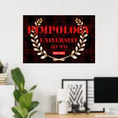 PIMPOLOGY UNIVERSITY ALUMNI 2K21 RED/BLK POSTER (Thuiskantoor)