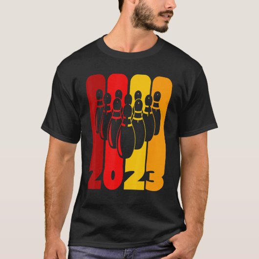 Pin and Bowling Ball Bowler Team 2023 Meer staking T-shirt (Voorkant)