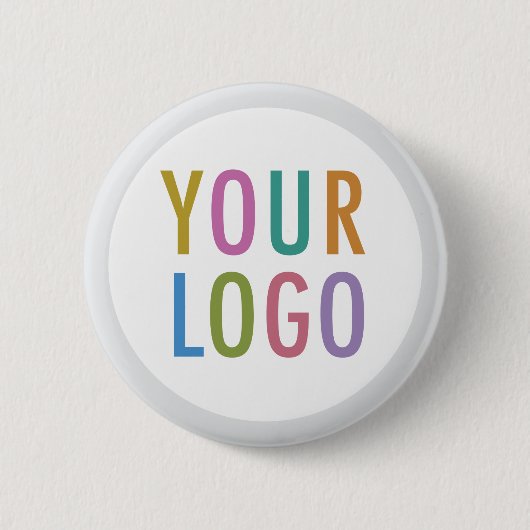 Pin Back Button met Logo Custom Round Badge Grijs (Voorkant)