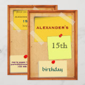 Pin Board Boys 15e verjaardag Kaart (Voorkant / Achterkant)