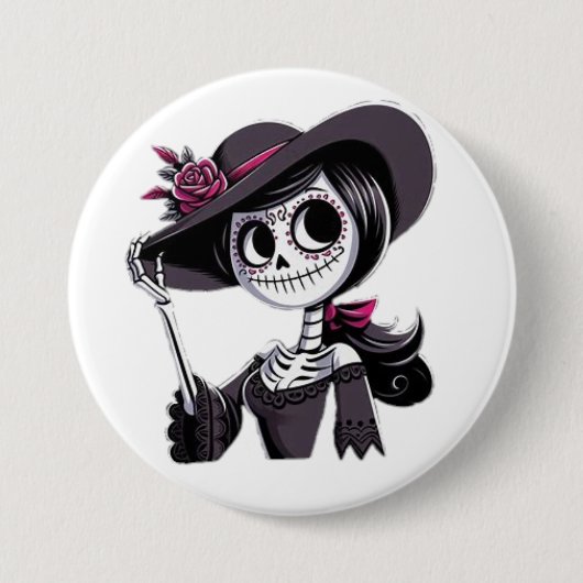 PIN catrina mujer Ronde Button 7,6 Cm (Voorkant)