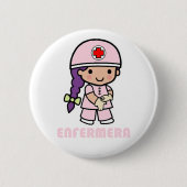 Pin con dibujo de enfermera ronde button 5,7 cm (Voorkant)