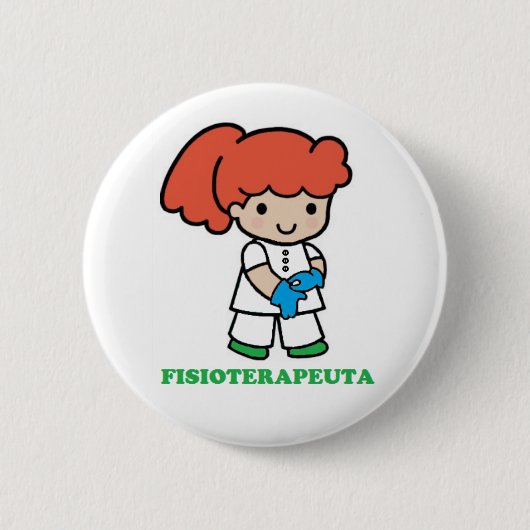 Pin de chica fisioterapeuta ronde button 5,7 cm (Voorkant)