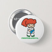 Pin de chica fisioterapeuta ronde button 5,7 cm (Voorkant /achterkant)