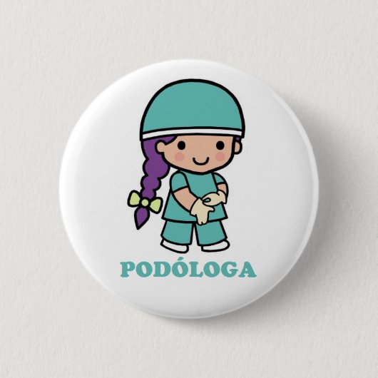Pin de podóloga ronde button 5,7 cm (Voorkant)