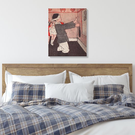 Pin de staart Ezel Canvas Afdruk (Insitu (Slaapkamer))