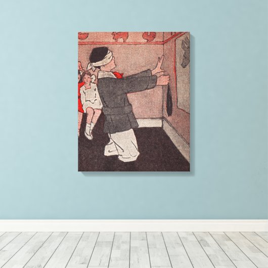 Pin de staart Ezel Canvas Afdruk (Insitu (Houten vloer))