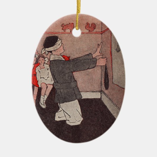 Pin de staart Ezel Keramisch Ornament (Voorkant)