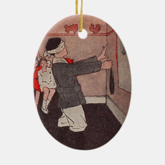 Pin de staart Ezel Keramisch Ornament (Achterkant)