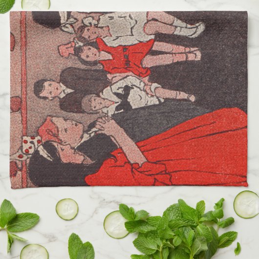 Pin de staart Ezel Theedoek (Gevouwen)