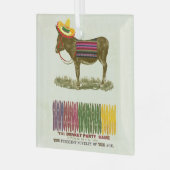 Pin de staart op de ezel glas ornament (Voorkant links)