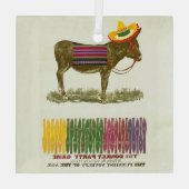 Pin de staart op de ezel glas ornament (Achterkant)