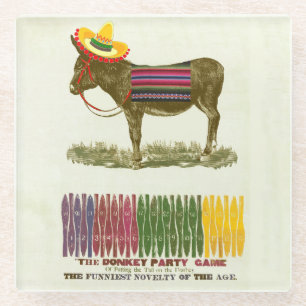 Pin de staart op de ezel glazen onderzetter