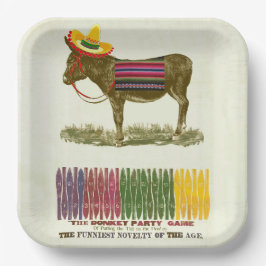 Pin de staart op de ezel papieren bordje