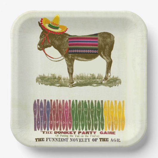 Pin de staart op de ezel papieren bordje (Voorkant)