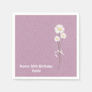 Pin dot design met madeliefje bouquet servet