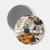Pin Down Meisje  Lady Wrestlers Poster Magneet (Voorkant / Achterkant)