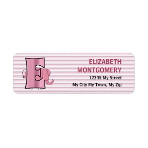 Pin Elephant Striped E Return Address Label