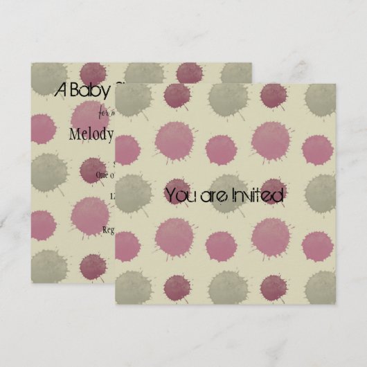 Pin en Green Splash Baby shower Kaart (Voorkant / Achterkant)