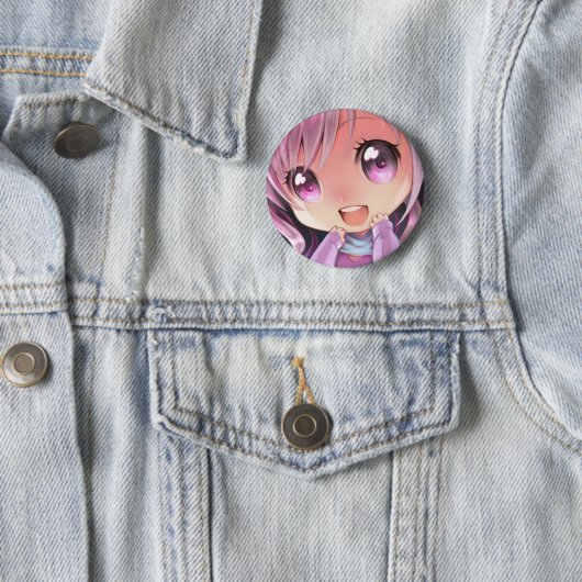 Pin Kawaii Lilac Ronde Button 5,7 Cm (In situ)