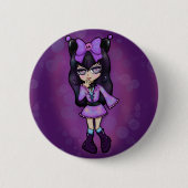 Pin Kuromi Chibi Ronde Button 5,7 Cm (Voorkant)