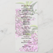Pin Lilacs and Leaves Wedding Program Programmakaart (Achterkant)