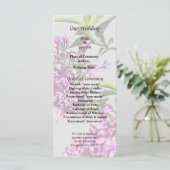 Pin Lilacs and Leaves Wedding Program Programmakaart (Staand voorkant)