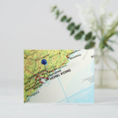 Pin Map of Hong Kong Briefkaart (Staand voorkant)