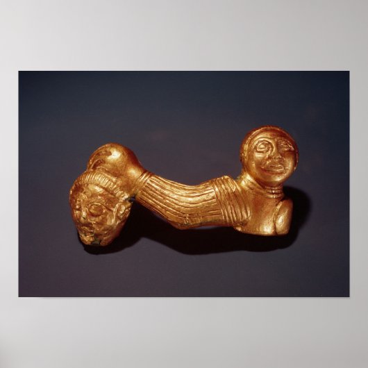 Pin met een krijger met een kop poster (Voorkant)