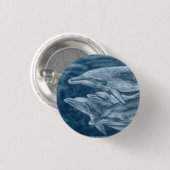 Pin met gepotte dolfijnen ronde button 3,2 cm (Voorkant /achterkant)