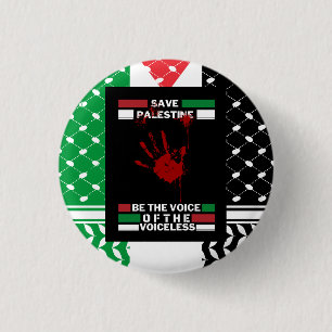 Pin met vrije Palestijnse knoop in het thema Pales Ronde Button 3,2 Cm