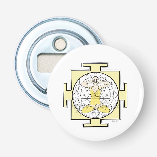 Pin mit spirituellem Design  Button Flesopener (Voorkant)