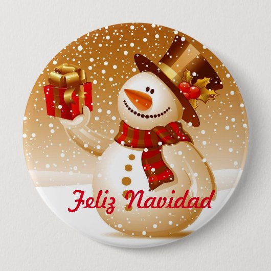 Pin Muñeco de nieve Ronde Button 4,0 Cm (Voorkant)