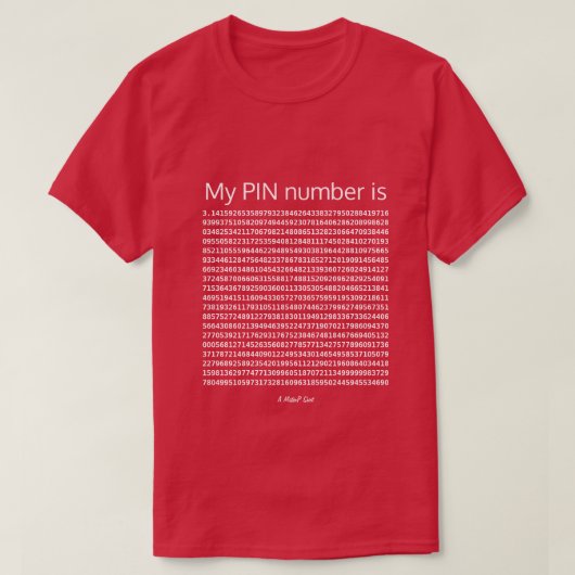 PIN-nummer - een MisterP-Shirt T-shirt (Design voorkant)