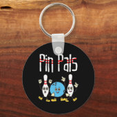 Pin Pals Bowling Ball en Pins Dancing Meme Kawaii Sleutelhanger (Voorkant)