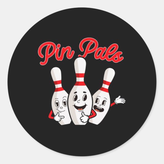 Pin Pals - Bowling Bowler Ronde Sticker (Voorkant)