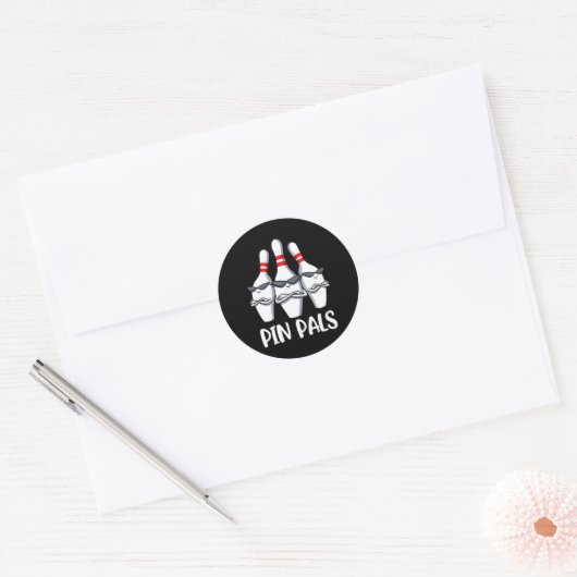Pin Pals Bowling Ronde Sticker (Envelop)