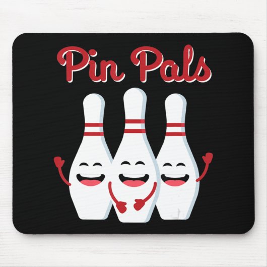 Pin Pals Cute Bowling voor mannen en Kinderen Muismat (Voorkant)