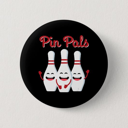 Pin Pals Cute Bowling voor mannen en Kinderen Ronde Button 5,7 Cm (Voorkant)